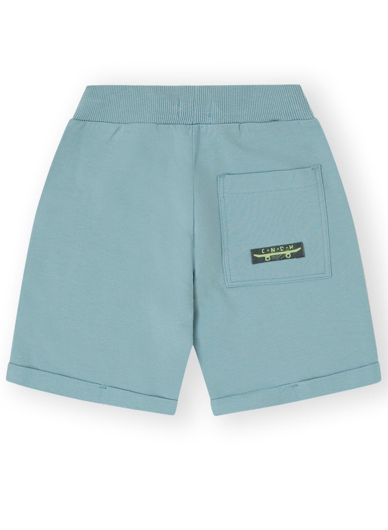 CANADA HOUSE Soft and Comfortable Sky Blue Terry Cotton Bermuda Shorts For Boys  - Image 2