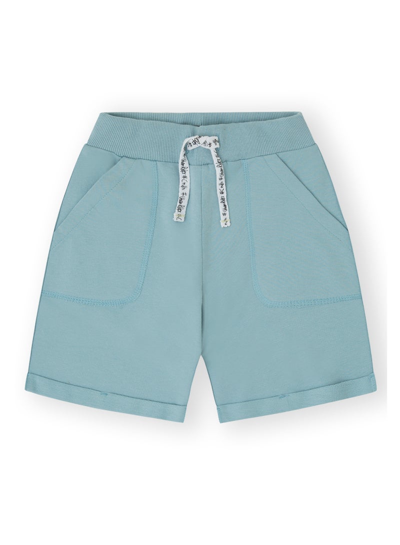 CANADA HOUSE Soft and Comfortable Sky Blue Terry Cotton Bermuda Shorts For Boys  - Image 1