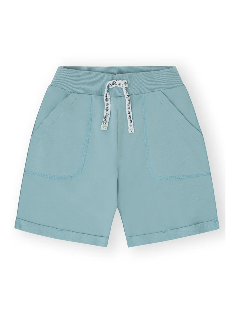 CANADA HOUSE Soft and Comfortable Sky Blue Terry Cotton Bermuda Shorts For Boys