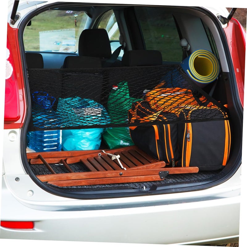 ULTECHNOVO Car Trunk Cargo Organizer Elastic Mesh Cargo Net Rear Net Car Storage Easy Install - Image 4