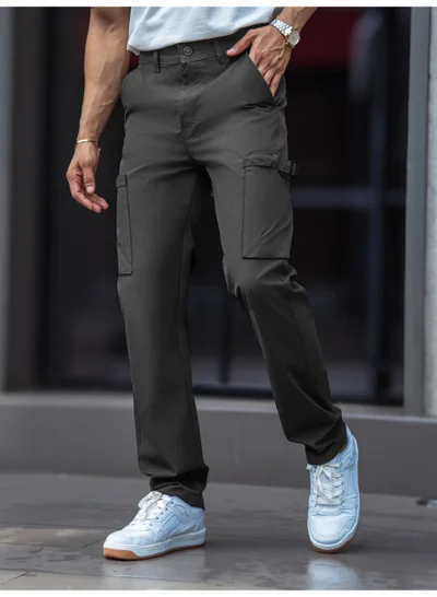 Maniac Maniac Mens Solid Dark Grey Submarine Cargo Bukl Pocket