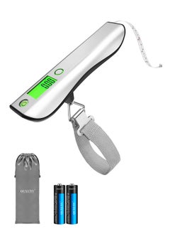 Luggage Scale, Digital Luggage Weight Scale, 110lb/50kg Hanging Suitcase Scale with Backlight LCD Display, Level Ruler & Tape Measure, Battery Included