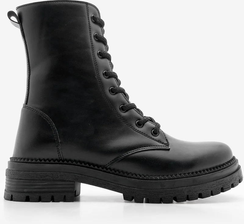 MARJIN Margin Women's Boots Boots Zippered Lace-Up Serrated Sole Celare