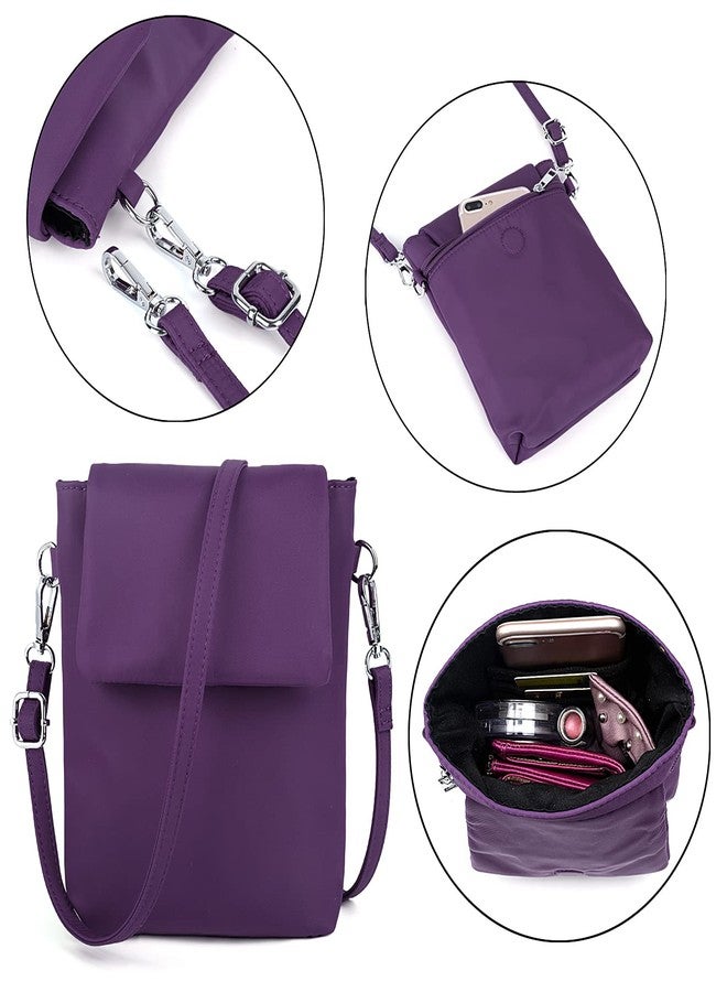 UTO Women Backpack Purse Oxford Waterproof Cloth Nylon Ladies Rucksack Detachable Crossbody Shoulder Bag E Purple - Image 5