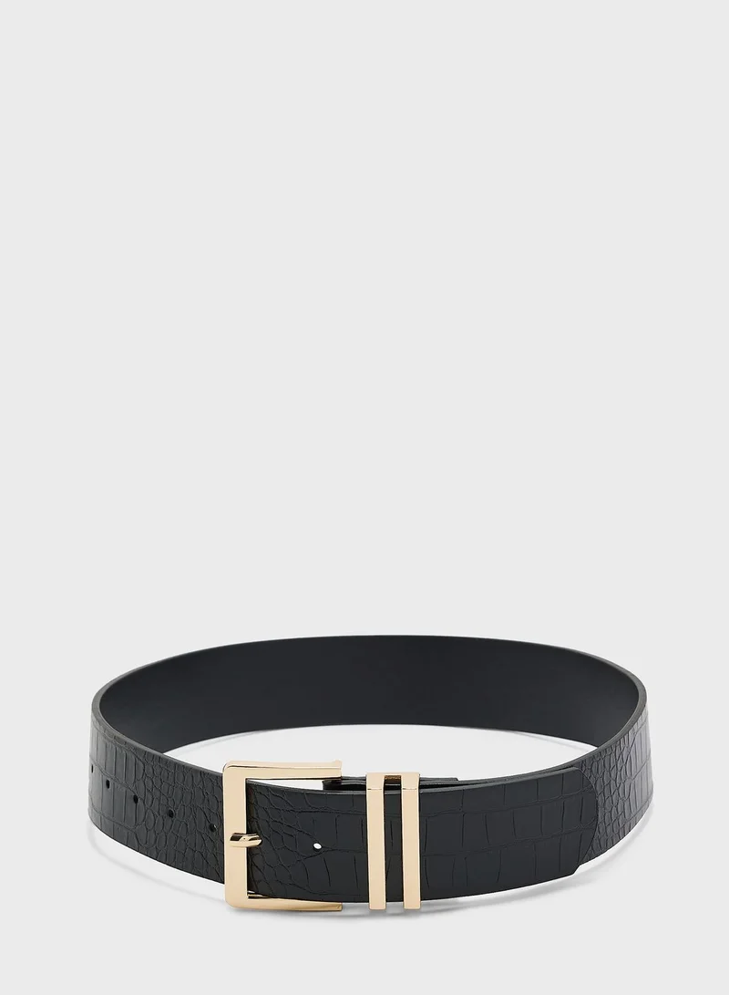 NEW LOOK Croc Statement Buckle Waist Belt