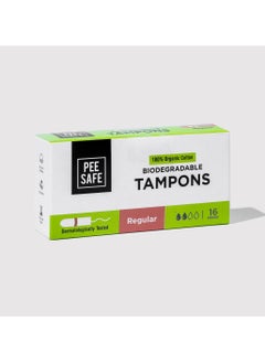 PEESAFE PeeSafe 100% Organic Cotton Tampons, Comfortable & Stain-Free, Biodegradable, Dermatologically tested, Light to Medium Flow Regular Size, 16 Tampons  - Image 2