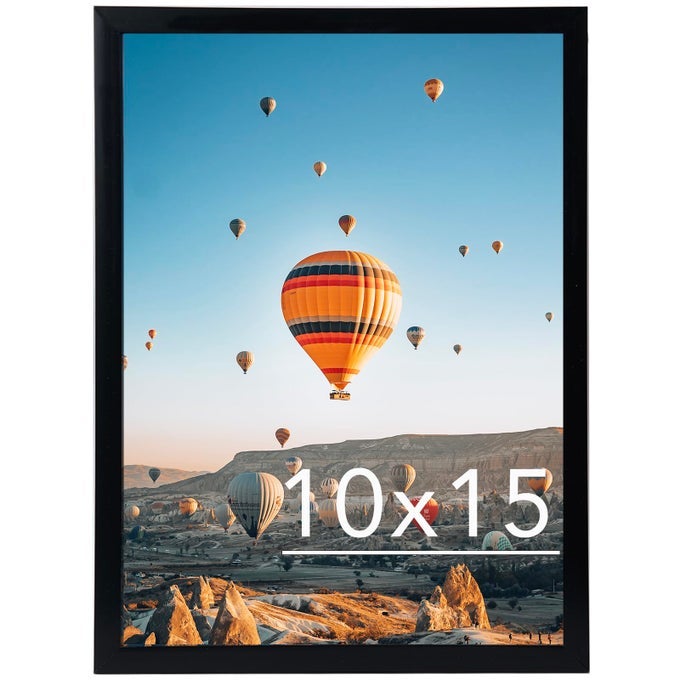 10X15 PICTURE FRAME BLACK FOR WALL HANGING WALL MOUNTING HORIZONTALLY OR VERTICALLY 10 X 15 WALL GALLERY POSTER PHOTO FRAME WITH SHATTER RESISTANT PLEXIGLASS BLACK