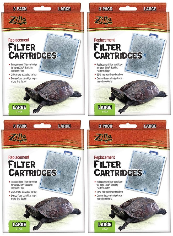Zilla 12 Pack of Replacement Filter Cartridges, Large, for Deluxe and Premium Aquatic Turtle Kits