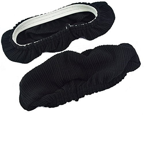 baotongle Black Polyester Elastic Stretch Chair Arm Covers, Machine Washable Office Chair Armrest Covers (Set of 2) - Image 1