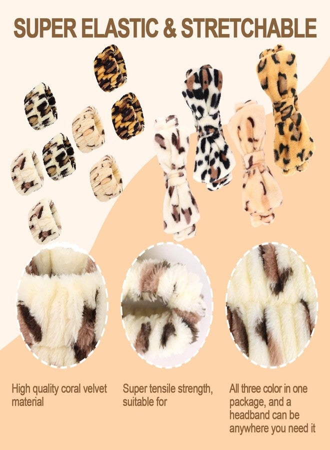 CAVETEE Spa Headband and Wristband Set, Spa & Makeup Fluffy Bow Headband Skincare Hair Band and Wristbands for Face Washing Shower & Yoga - Image 5