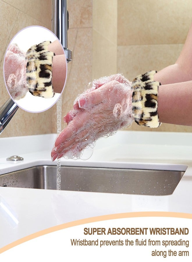 CAVETEE Spa Headband and Wristband Set, Spa & Makeup Fluffy Bow Headband Skincare Hair Band and Wristbands for Face Washing Shower & Yoga - Image 4