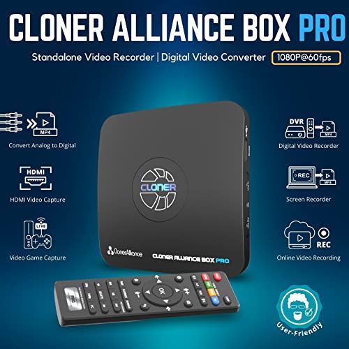 ClonerAlliance Box Pro, 1080p@60fps Video Recorder, DVR with HDMI Capture, Playback on TV. RCA/YPbPr/VGA to Digital Converter. Schedule Recording. No PC Required. - Image 2