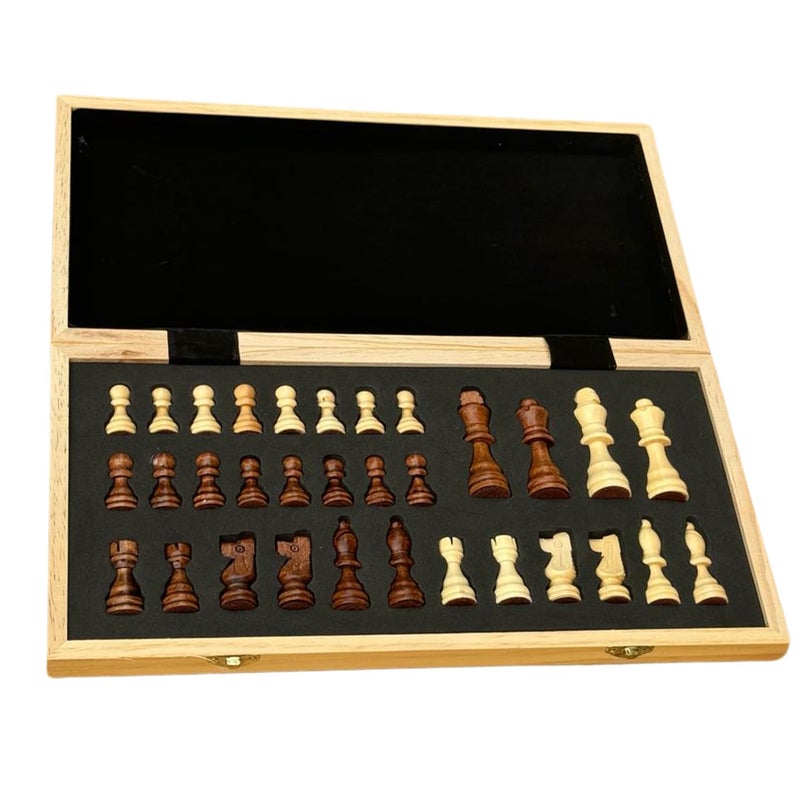 Fit & Flex Chess Board Set Wooden | Magnetic Coins Handcrafted Foldable Design | Travel Friendly Compact Strategy Game for Kids and Adults | Portable Classic Set | 11.5 x 11.5 Inches Brown - Image 5