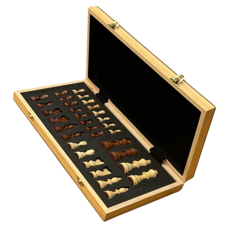 Fit & Flex Chess Board Set Wooden | Magnetic Coins Handcrafted Foldable Design | Travel Friendly Compact Strategy Game for Kids and Adults | Portable Classic Set | 11.5 x 11.5 Inches Brown - Image 4