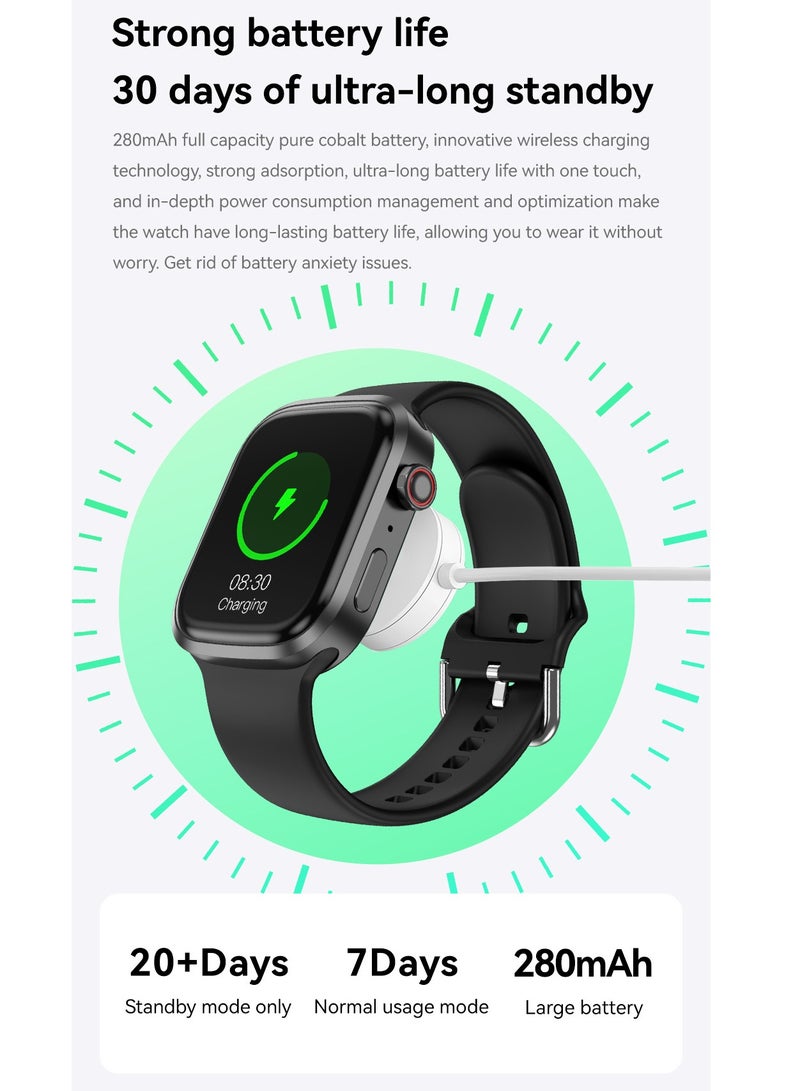 AROAQ Zero 90 Smart Watch, IP67 Waterproof NFC Bluetooth Health Monitoring Watch, 2.3" HD Display 280mah Large Capacity Battery Smart Fitness Watch with Multiple Sports Mode, (Black) - Image 4