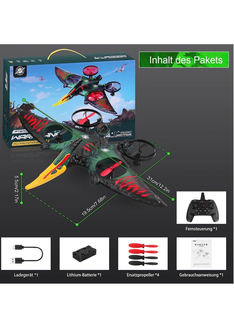 ELTRAZONE - RC Aeroplane 2.4GHz Remote Controlled Aeroplane L0713 Quadcopter Fighter Aircraft for Beginners, USB Charging, Green | Easy Control with 6-Axis Gyro, 360° Stunts, Durable EPP Foam | Indoor/Outdoor - Image 1