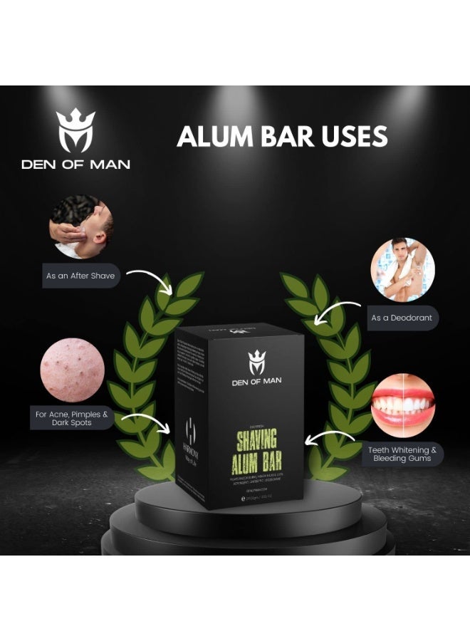 DEN OF MAN Alum Stone For Men After Shave Fitkari Bar for Razor Burns, Minor Cuts, Skin Antiseptic Achieve a Smooth and Refreshing Shave Every Time (4 Pieces of 100gm Each) - Image 2