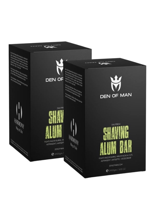DEN OF MAN Alum Stone For Men After Shave Fitkari Bar for Razor Burns, Minor Cuts, Skin Antiseptic Achieve a Smooth and Refreshing Shave Every Time (4 Pieces of 100gm Each) - Image 1