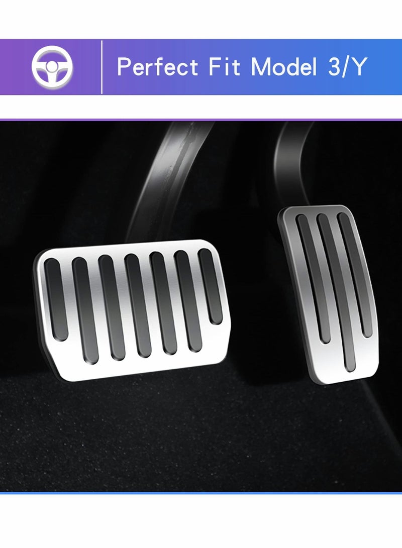 Y&D Tesla Model 3/Y Foot Pedals, Aluminum Alloy Non-Slip Replacement Accelerator and Brake Pedal - Image 3