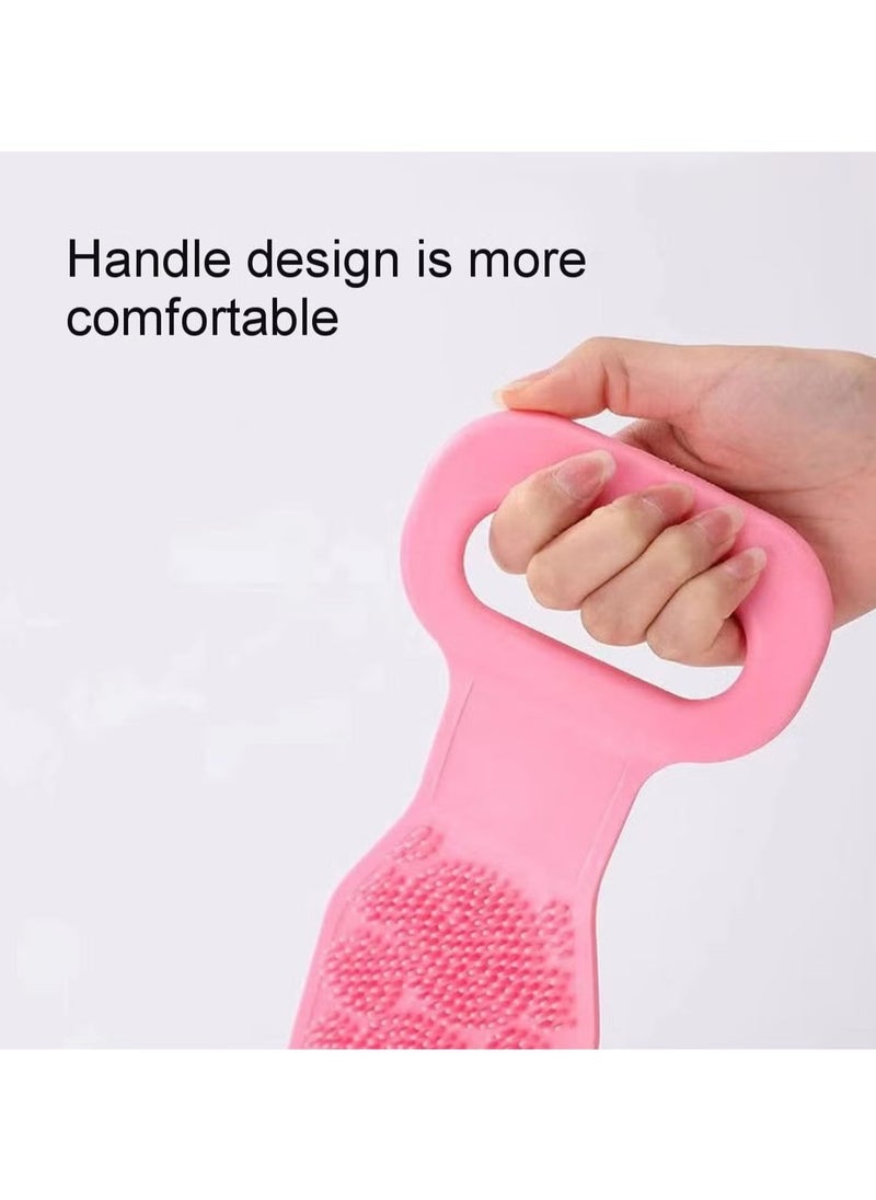 ELTRAZONE Silicone Body Scrubber Bath Towel Belt – 2-Sided Silicone Back Scrubber for Shower, Pink – Gentle Exfoliating & Massage Bath Tool for Clean, Smooth Skin - Image 4