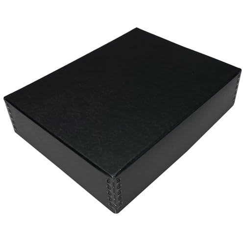 Lineco, 9x12x3 Museum Storage Box, Removable Lid and Drop Front Design. Archival Acid-Free with Metal Edge. Storing for Photos, Documents, Prints, DIY, Black - Image 1