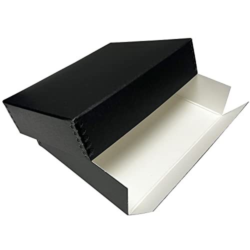 Lineco, 9x12x3 Museum Storage Box, Removable Lid and Drop Front Design. Archival Acid-Free with Metal Edge. Storing for Photos, Documents, Prints, DIY, Black - Image 4