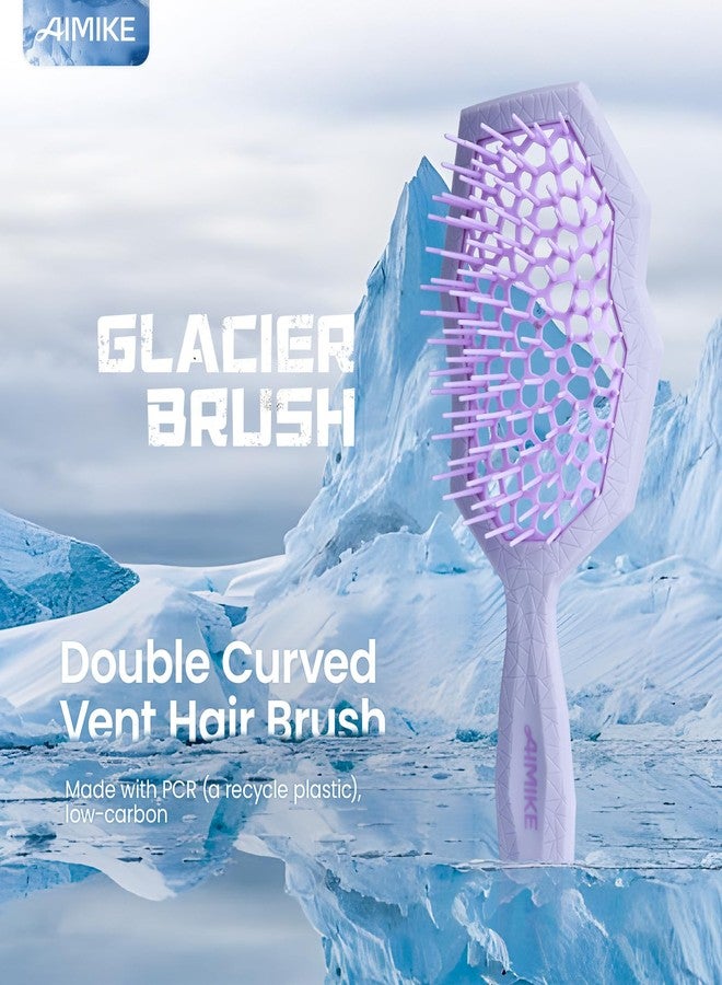 AIMIKE Glacier Detangling Brush, Pain-Free Detangler Brush for Curly Hair Wet & Dry Use, Glide Through Tangles with Ease, Vented Hairbrush for Women's 2c to 4c Curls, Purple - Image 2