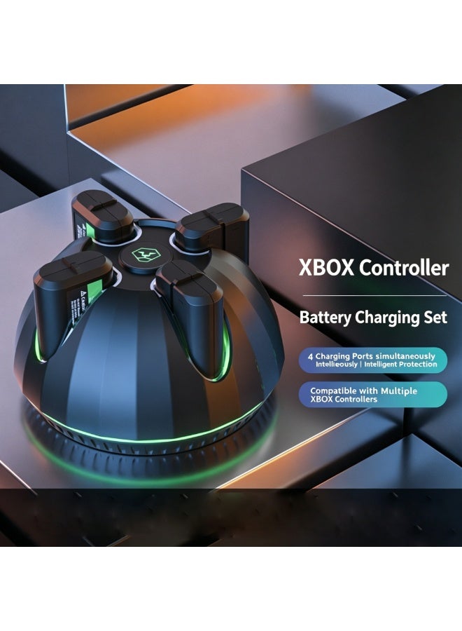 أوليون حزمة بطارية قابلة لإعادة الشحن لوحدة تحكم Xbox ، بطارية 4x1100 مللي أمبير مع شاحن ، شاحن بطارية قابل لإعادة الشحن متوافق مع وحدات تحكم Xbox One S / X | S / Xbox One / Xbox One S / X - Image 1