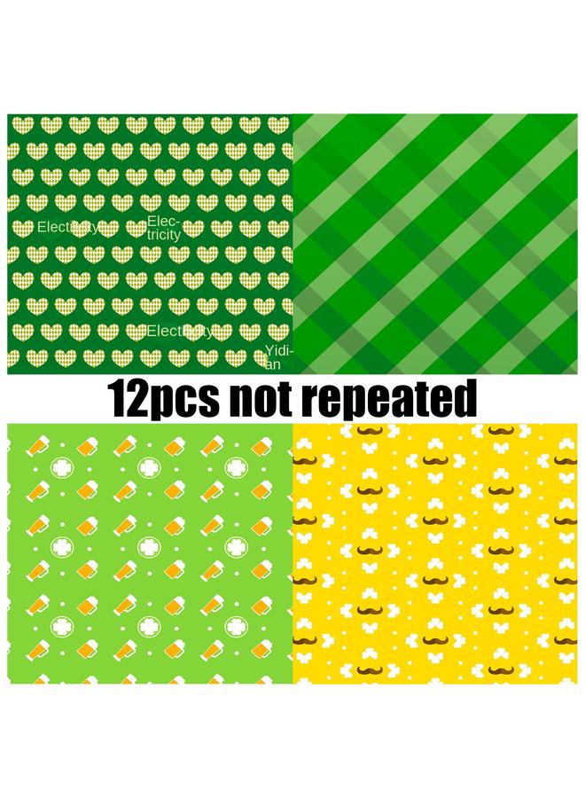 Bluejw 12 Sheets/pack Beer St. Patrick Background DIY Dream Holiday Celebration Packaging Material Paper - Image 4