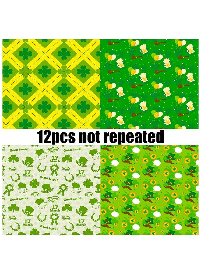 Bluejw 12 Sheets/pack Beer St. Patrick Background DIY Dream Holiday Celebration Packaging Material Paper - Image 5
