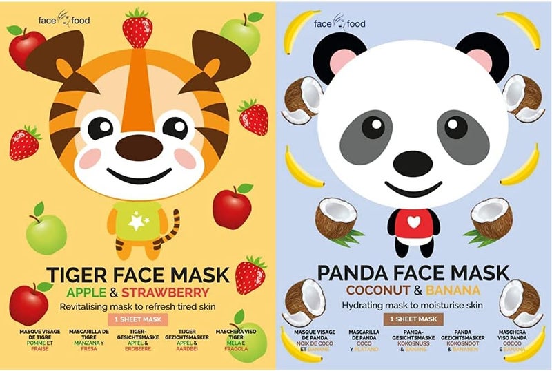 7th Heaven Face Food Tiger Sheet Face Mask Apple And Strawberry Revitalising Mask To Refresh Tired Skin 0021 Kg Panda Face Sheet Mask with Coconut Banana to Hydrate Moisturise Skin