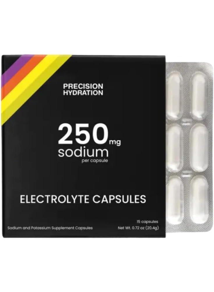 Precision Hydration Electrolyte Capsules - 15 Blister Packed (Waterproof) / Salt Capsules - Combat Cramp - No Artificial Ingredients, Digestion-Friendly Formula - Gluten Free, Vegan Friendly (1-Pack) - Image 1