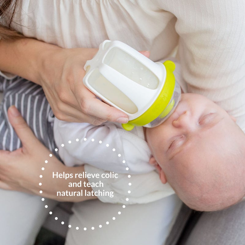 Kiinde Active Latch Silicone Baby Bottle, Anti Colic, Leak Proof, Easy to Clean, Includes 2 Medium Flow Active Latch Nipples with Covers, 4 Ounce, 2 Count, Green - Image 4