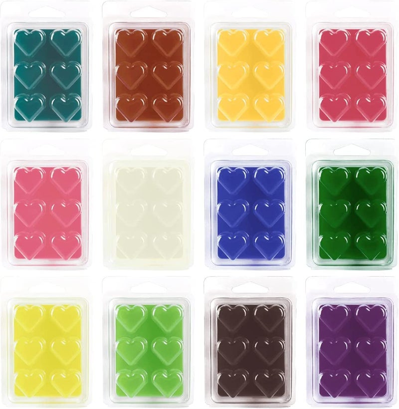 pliadvbu Scented Wax Melts Heart for Scented Wax Warmer - 100% Soy Melts - 12 Fragrances X 6 Heart Home Fragrance for DIY Candle Warmer - Image 4