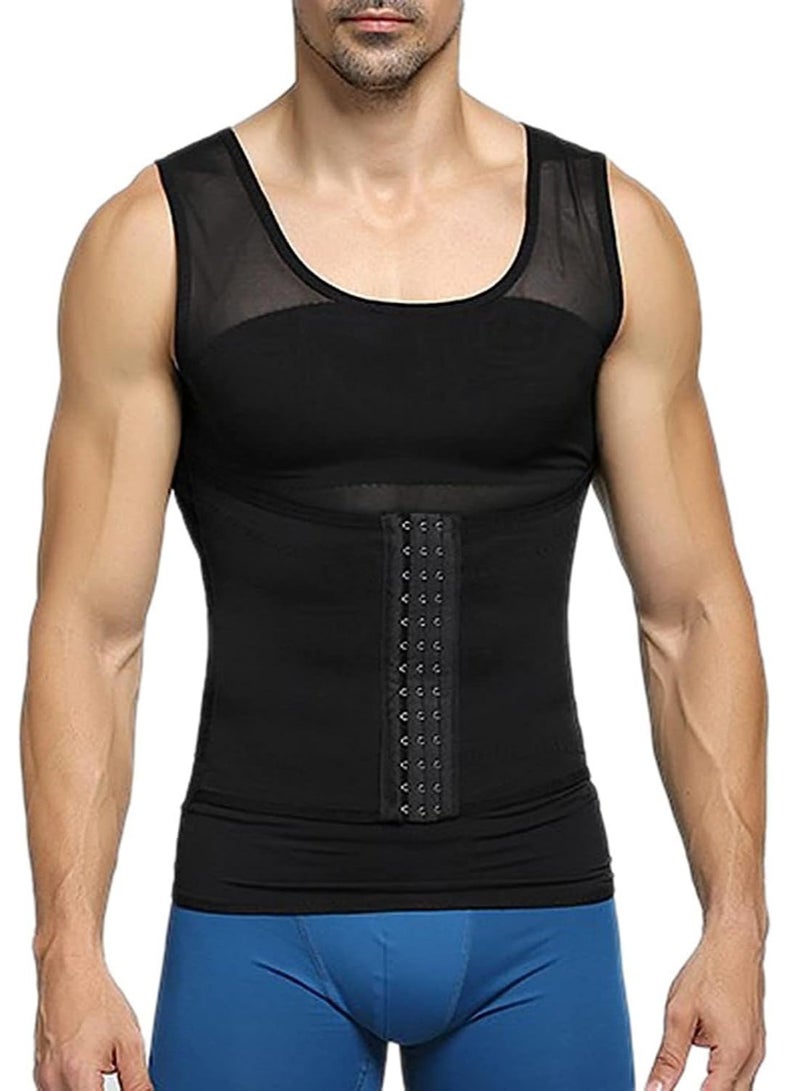 DubaiGallery Men Body Shaper Slimming Vest Tight Tank Top Compression Shirt Tummy Control Underwear Binder,Chest Body Posture Corrector Corset Sleeveless Vest Abdomen Control Underwear Shapewear THermal Tops - Image 4