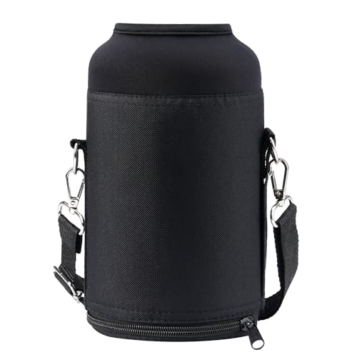 حامل زجاجة ماء Coolflask لحاوية سعة 64 أونصة (نصف جالون) مع حزام كتف مبطن قابل للتعديل