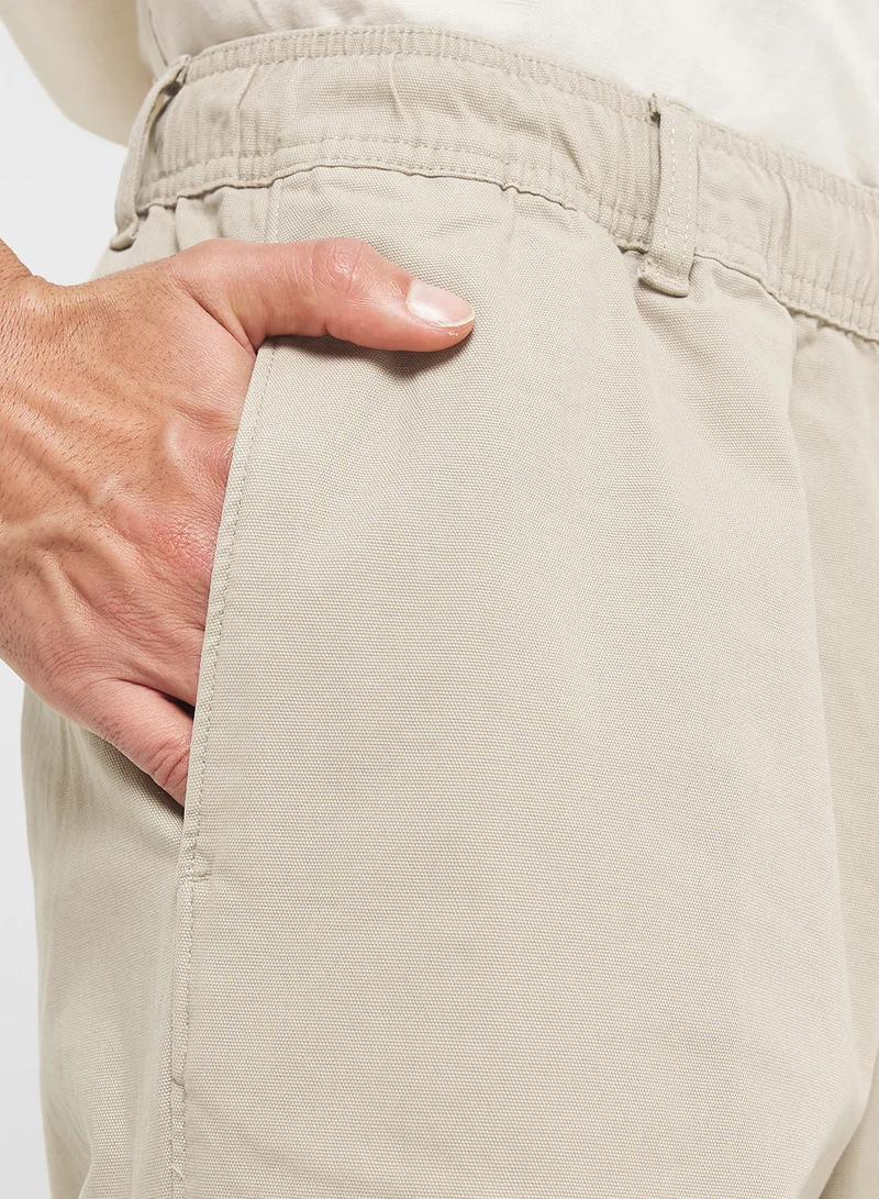 Calvin Klein Jeans Washed Stretch Cotton Elastic Trousers