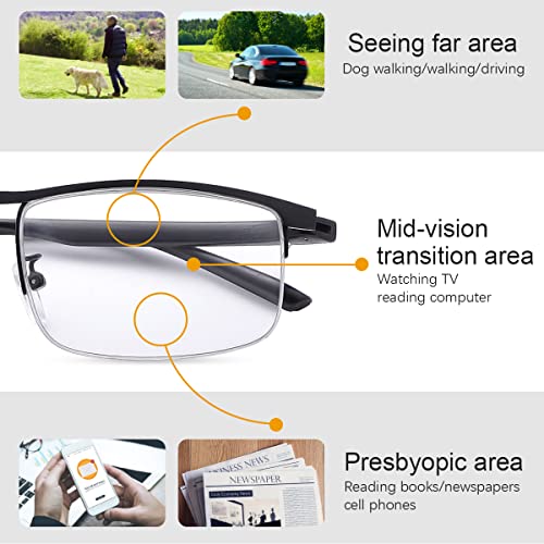 PEEPAI Progressive Photochromic Multifocus Reading Glasses Men Women UV Protection Sunglasses Computer Anti Blue Light Glasses 1.0 - Image 3