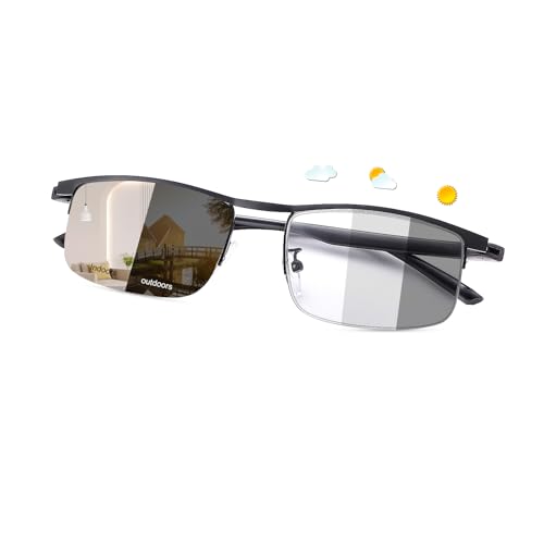 PEEPAI Progressive Photochromic Multifocus Reading Glasses Men Women UV Protection Sunglasses Computer Anti Blue Light Glasses 1.0 - Image 1