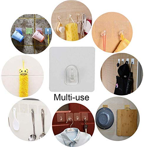 RIANZ Self Adhesive Wall Hooks Heavy Duty 3 Kg Max Each Hook Nail Free Sticky Hangers with Reusable Utility Towel Bath Ceiling and Kitchen Pack of 6 - Image 4
