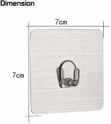 RIANZ Self Adhesive Wall Hooks Heavy Duty 3 Kg Max Each Hook Nail Free Sticky Hangers with Reusable Utility Towel Bath Ceiling and Kitchen Pack of 6 - Image 5
