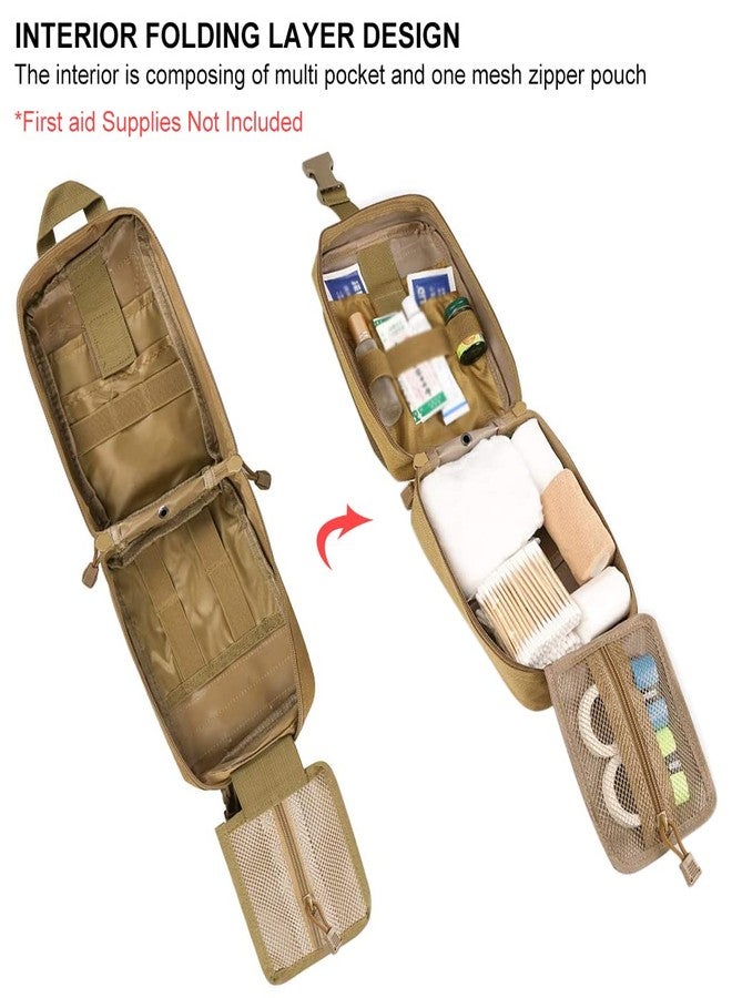 برو بيروس حقيبة إسعافات أولية من النايلون من PROBEROS® لمجموعة الطوارئ الطبية، حقيبة متينة وكبيرة السعة من الدرجة العسكرية قابلة للفصل، مناسبة للرياضة والمشي لمسافات طويلة والتخييم والسفر (الحقيبة فقط)، بني - Image 4