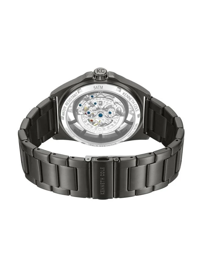 Kenneth Cole New York Pelham BayMen's 44mm Automatic Watch with Green Dial & Gunmetal Stainless Steel Bracelet