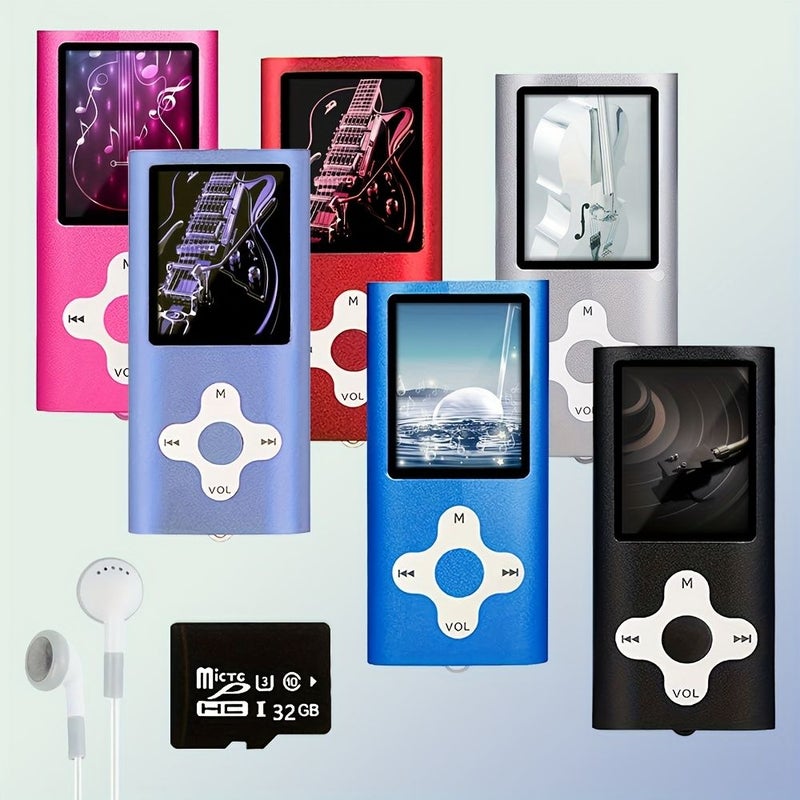 Pink MP3 MP4 Player With 32GB Storage Card Portable Digital Music Video Player Ebook Reader Photo Viewer 1.8 Inch LED Display Noise Cancelling Earphones For Outdoor Travel - Image 1