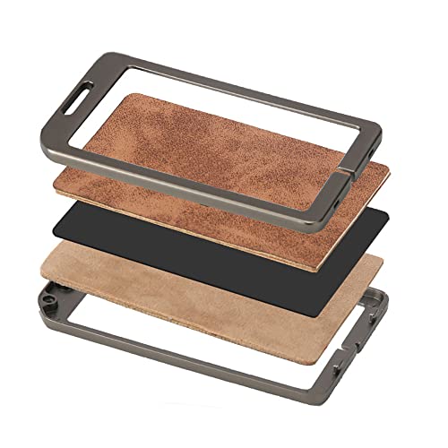 ontto Genuine Leather Key Fob Cover Fit for Lexus Card Key Fob Metal Frame Key Shell Anti-scratched Full Protection for LX570 LS460 LX600 2016-2022 Black - Image 4