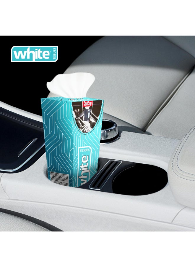White مناديل أكواب السيارات البيضاء 75 سحب × 2 طبقة - Image 3