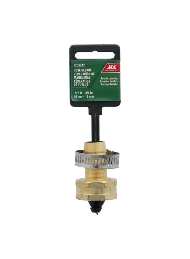 ACE 5/8-3/4inch Hose Connector with Female Clamp Gold and Silver  - Image 1