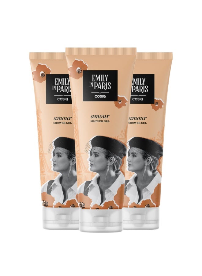 CosIQ Cos-IQ EIP  Amour shower gel,Body Wash for Women, 24/7 Shower Fresh with Long Lasting Scent | Glowing Skin, Paraben Free & 100% Soap Free | 200ml (Pack of 3) - Image 1