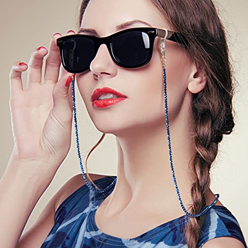 humlbird Mask Chain Glasses Chain Sparkling Mask Lanyard Face Mask Holder Around Neck Eyeglass Chain for Women Stylish BlueGreen - Image 3