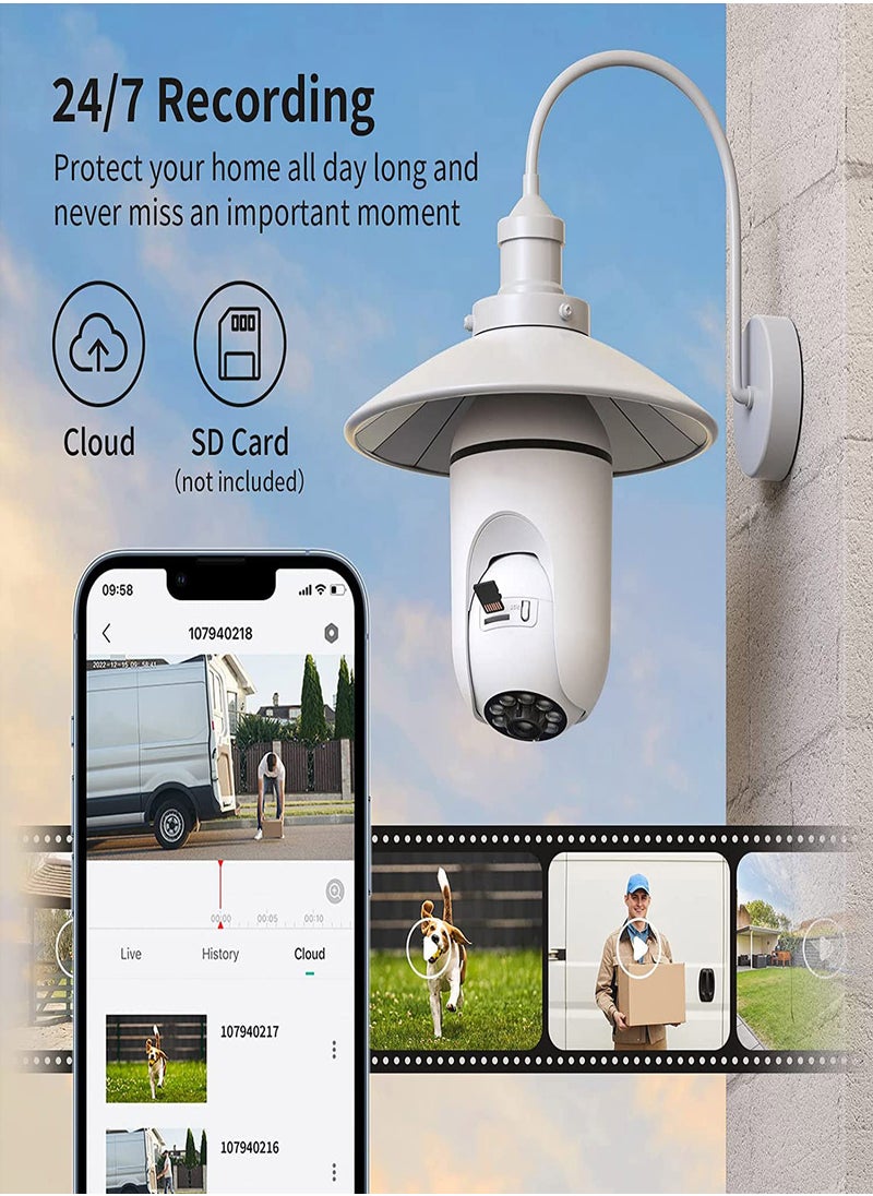 Excefore - Light Bulb Camera 360° Light Bulb Security Camera 2.4GHz Smart Wireless WiFi 1080P HD Security Camera for Indoor Outdoor with Motion Detection Alarm Night Vision Two-Way Talk Motion Alarm - Image 1